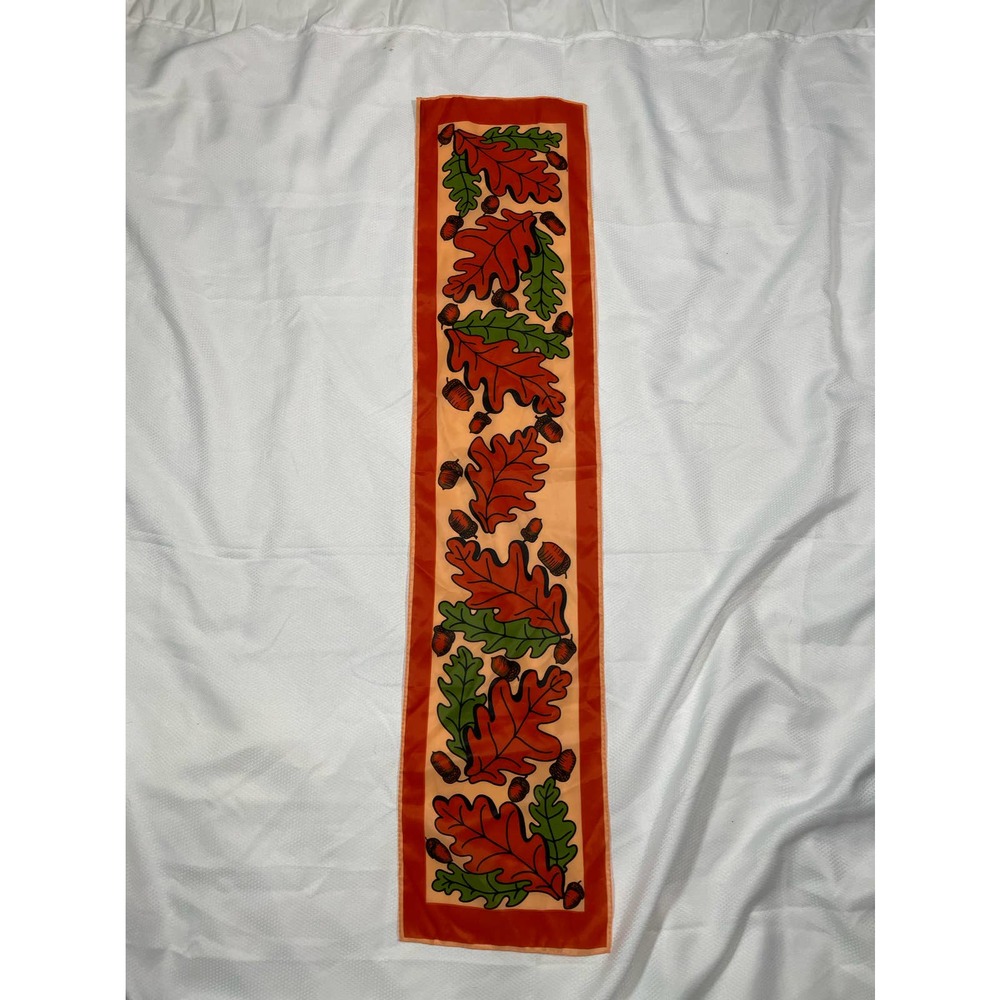Vintage MCM 70s Nasharr Freres Scarf Orange Yellow Fall Mod Japan 100% Poly